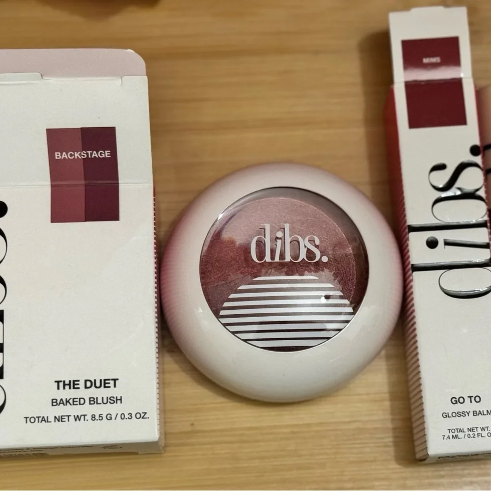 Dibs The Duet Baked Blush and Glossy Balm Set - Rich Pink - Picture 6 of 9
